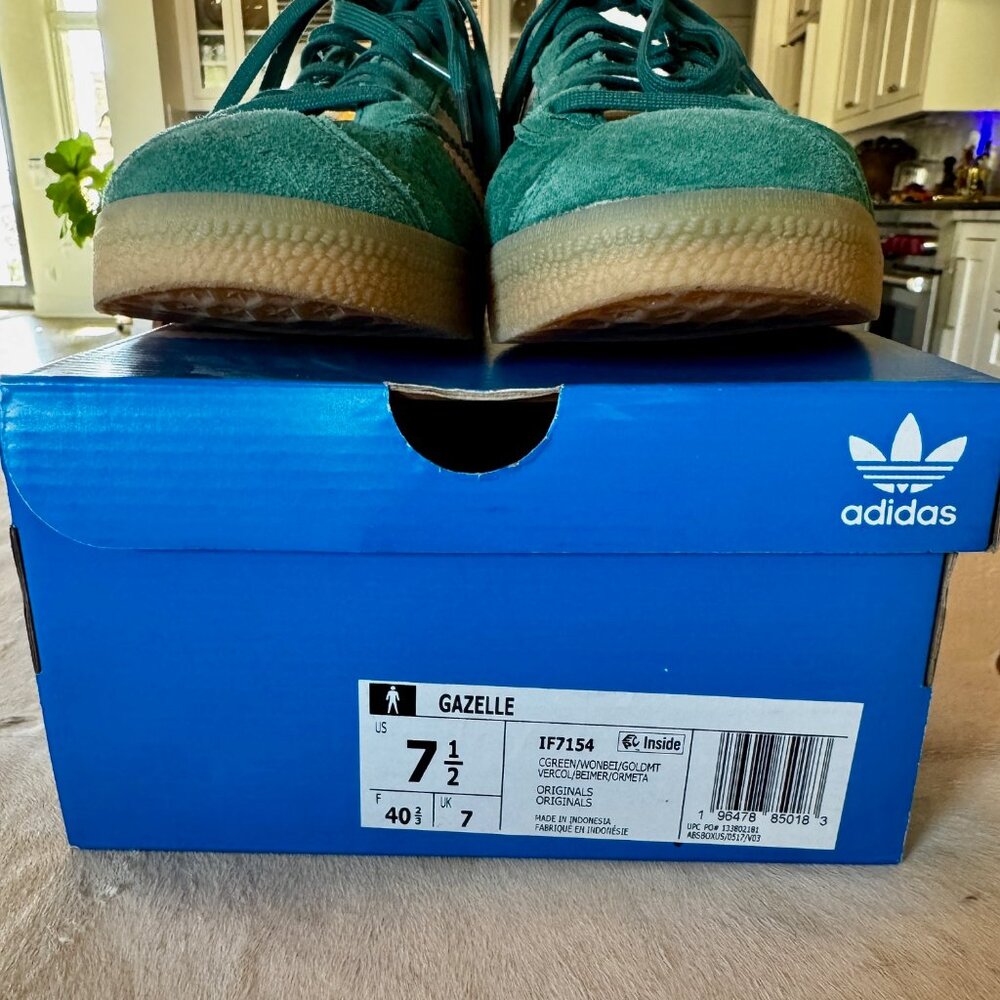 Adidas Originals Gazelle Green Suede Sneakers Women’s 9 With Box - Picture 3 of 7
